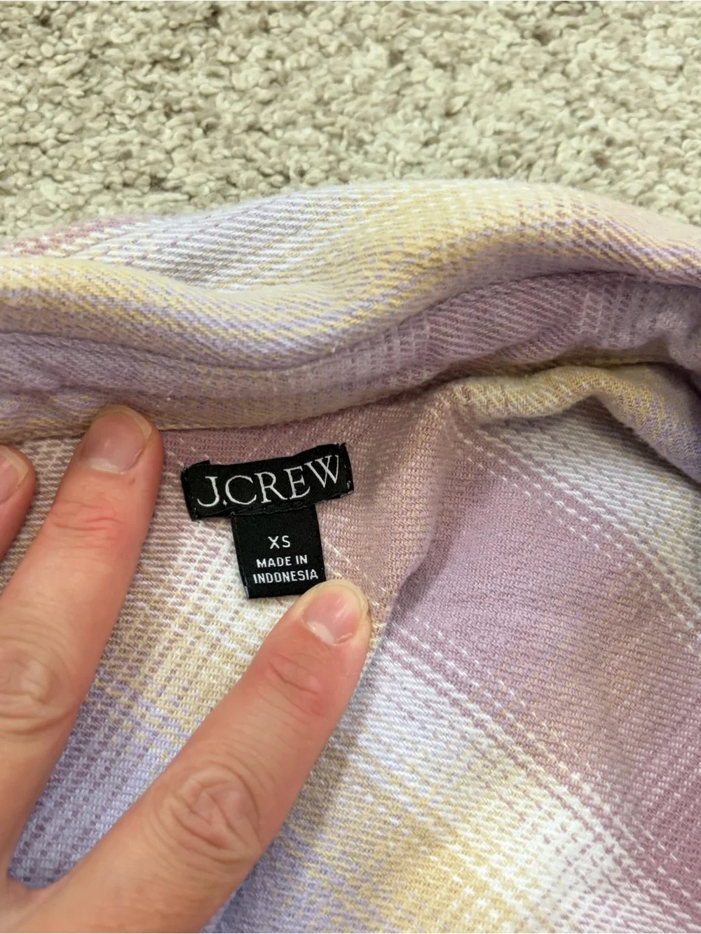 J crew purple lilac flannel shirt Womens XS